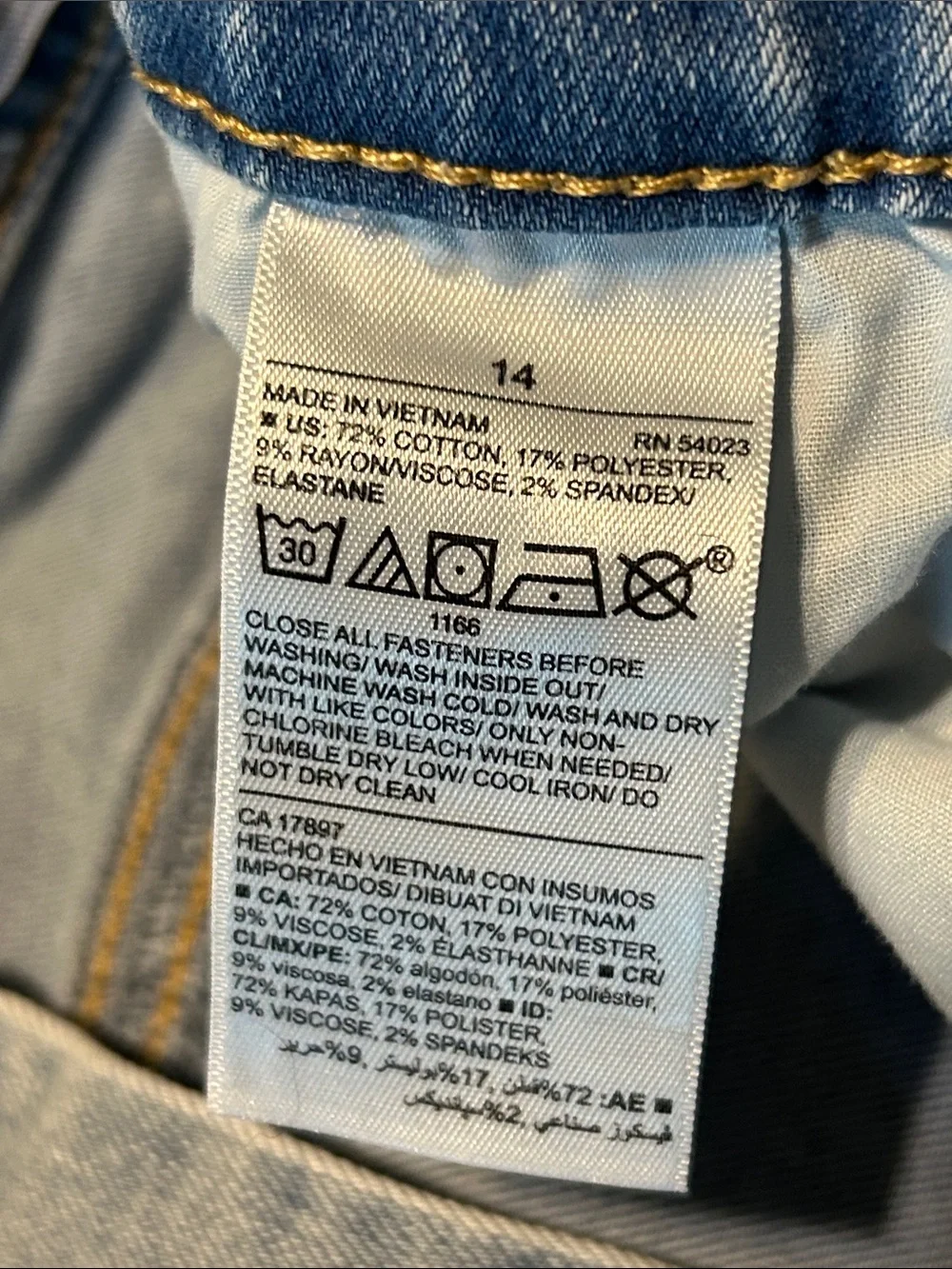 Old Navy Light Blue girls rockstar super Skinny Jeans - Button Fly 14
